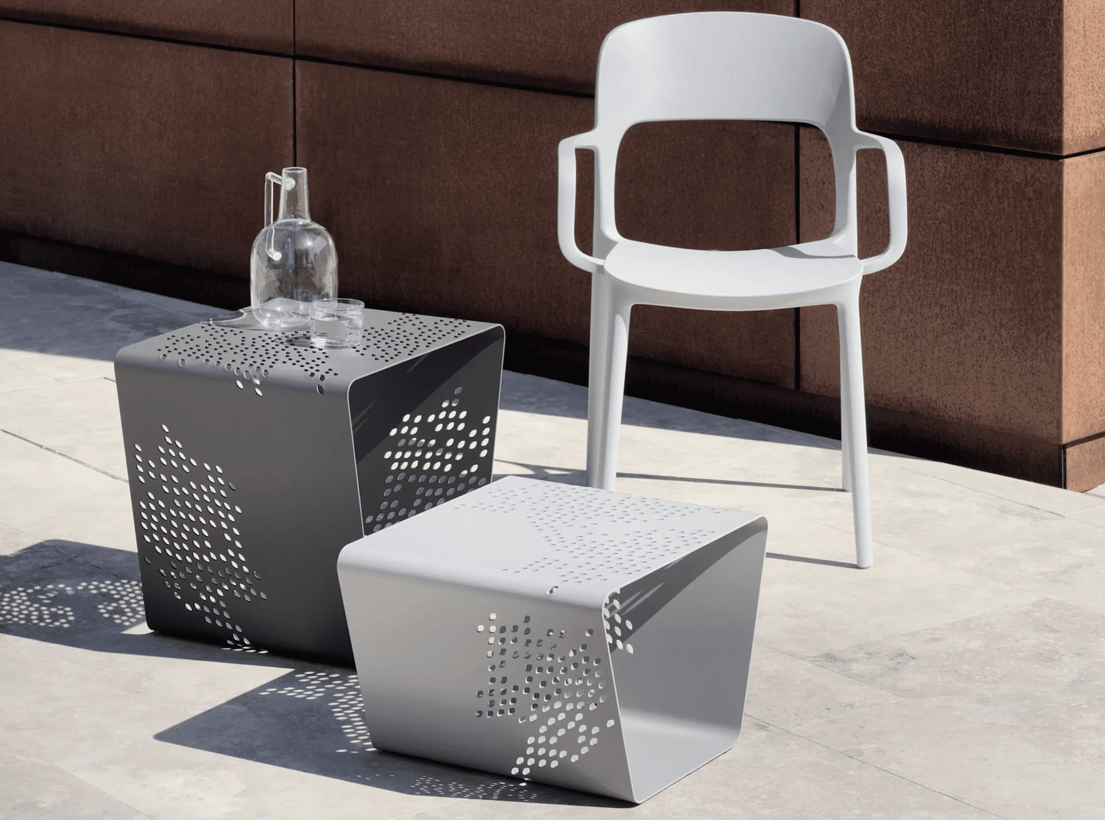 Bontempi pattern outdoor end tables - Luxury Furniture Mercato Interiors